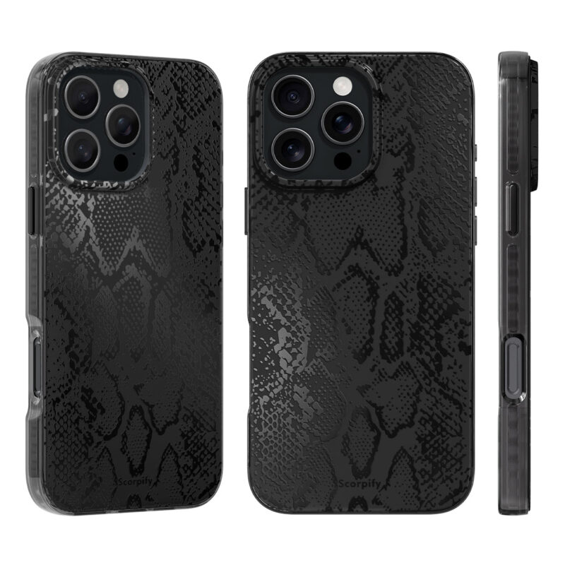Matte Black Snake Magnetic iPhone Case - Image 2