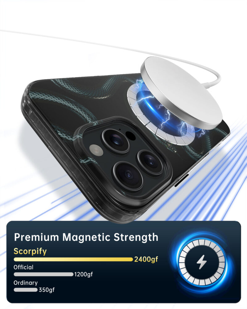 Shadow Black Snake Magnetic iPhone Case - Image 3