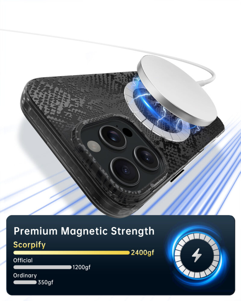 Matte Black Snake Magnetic iPhone Case - Image 4