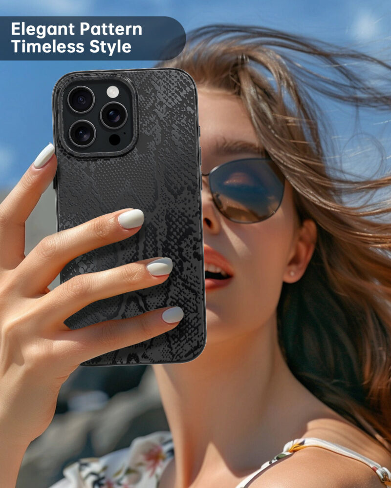 Matte Black Snake Magnetic iPhone Case - Image 7